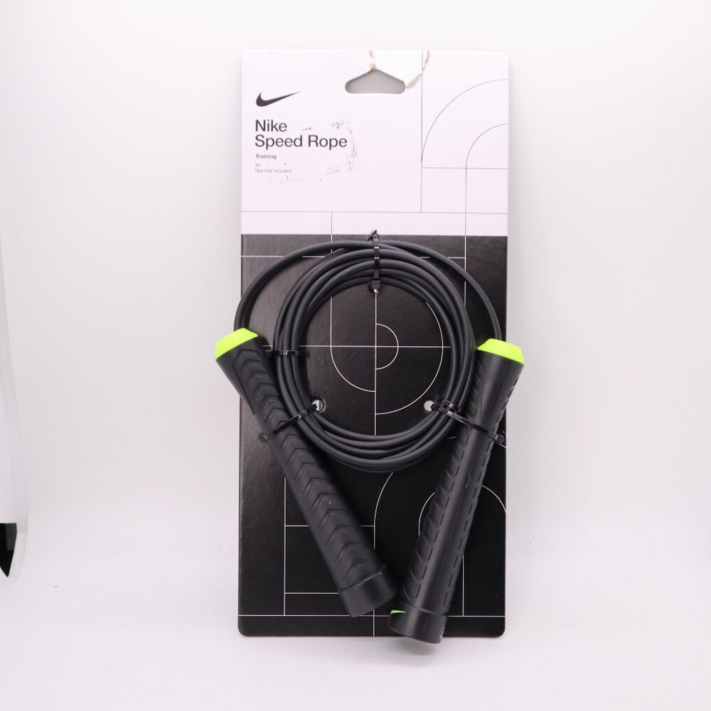 Nike Speed Rope Jump Rope Adjustable Black/green 9' Rope Length New - Picture 3 of 9